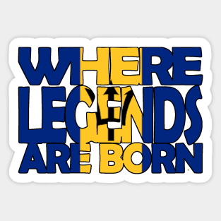 Flag of Barbados - Where Legends Are Born  - Soca Mode Sticker